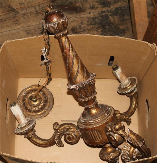 Giltwood candleabra (A/F)